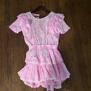 LoveShackFancy Natasha Dress in Peony Pink